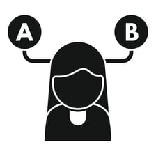 A visual choice between option A and option B