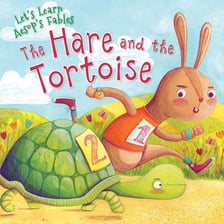 An illustration of the tortoise and hare from Aesop’s fable