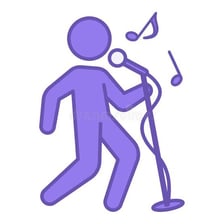 A singer performs a light melodic refrain represented by playful syllables.
