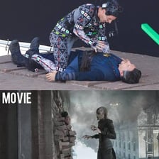 Digital visual effects used in a superhero film scene