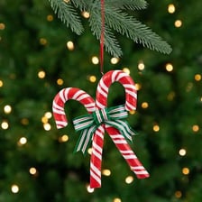 A red-and-white striped candy cane.