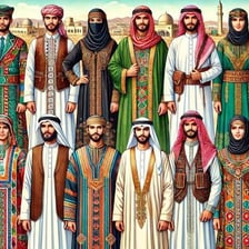 People from the Arab world in traditional clothing.