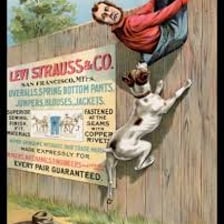 Vintage imagery associated with Levi Strauss denim jeans.