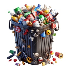 A disorderly pile of miscellaneous objects.
