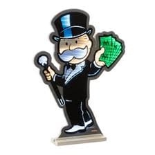 The Monopoly mascot wearing his recognizable top hat