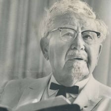 Portrait of Colonel Harland Sanders, founder and KFC spokesman