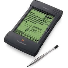 An Apple Newton MessagePad handheld computer.