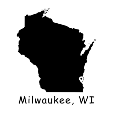 A map of Wisconsin showing the location of Milwaukee.