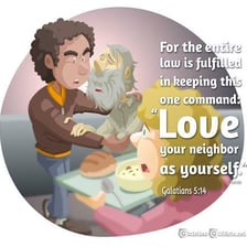 Illustration of people showing kindness and care toward one another