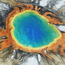 A colorful geothermal spring in Yellowstone National Park