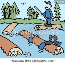 A simple illustration of someone falling easily from a log