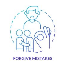 A conceptual illustration representing making a mistake and being forgiven.