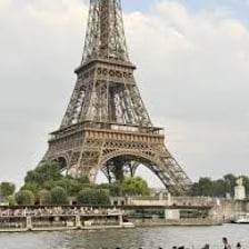 The Eiffel Tower rising above Paris