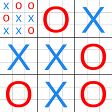 A tic-tac-toe board filled without a winning row