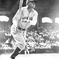 Babe Ruth in a New York Yankees uniform