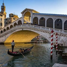 The Rialto Bridge spanning Venice’s Grand Canal