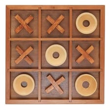 A tic-tac-toe board marked with Xs and Os