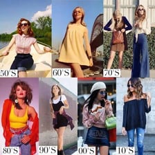 A collage representing changing short-lived trends