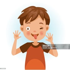 An illustration of a child making a cheeky remark