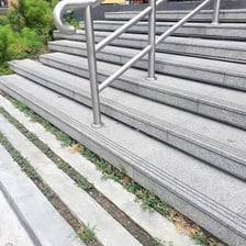A staircase showing its individual steps.