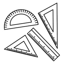 A ruler placed along a straight line in a geometry exercise