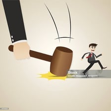 A simple illustration of a person escaping without consequences.