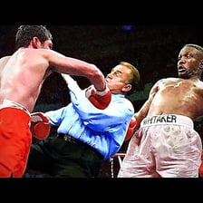 A boxing match in which one fighter has knocked down another