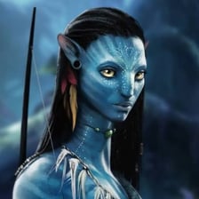 A blue Na’vi character from the 2009 film Avatar
