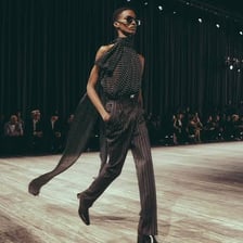 A Yves Saint Laurent fashion design presented on a runway