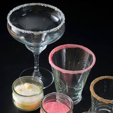 The rim at the edge of a drinking glass