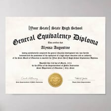 A certificate representing a high-school-equivalency credential.