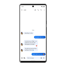 A smartphone displaying an excited text-message reaction