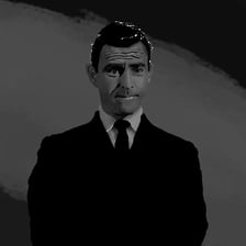 A portrait of Rod Serling associated with The Twilight Zone