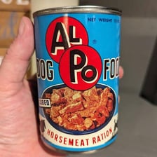 A can of ALPO canned dog food.