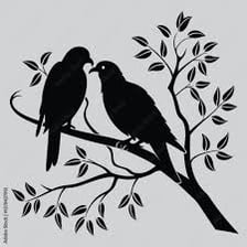 Two colorful lovebirds perched close together
