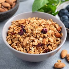 Rolled oats in a bowl, ready to be used in granola.