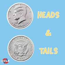 Coin showing its two contrasting sides, heads and tails