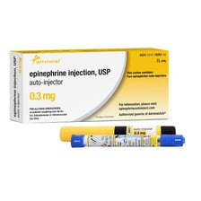 An EpiPen epinephrine auto-injector used for severe allergic reactions