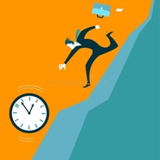 A person reacting with regret after missing an opportunity