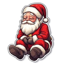 A classic depiction of Santa Claus wearing a red suit.