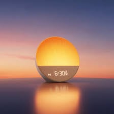 A clock showing morning time near sunrise