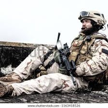 A U.S. Navy SEAL operator in military gear