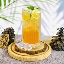 A glass of Vietnamese iced tea, or trà đá