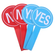 Signs representing yes and no responses