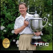 A golf trophy representing the Byron Nelson Award