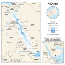 A map showing the locations of the Red Sea and Dead Sea
