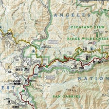A map showing trails through a wooded forest