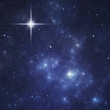 A bright star visible against a dark night sky