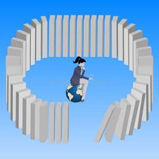 An illustration of a chain reaction representing Murphy’s Law