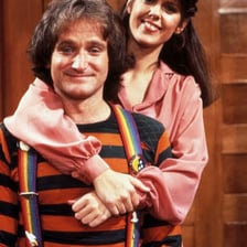 Robin Williams portraying Mork in the sitcom Mork & Mindy